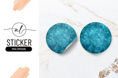 Teal Round Abstract Texture Round Sticker Png Product Image 1