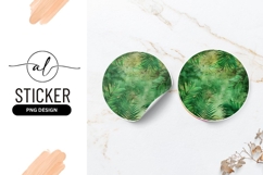 Tropical Green Leaves Round Jungle Watercolor Background Product Image 1