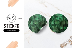 Emerald Chandeliers Round Sticker Png Decorative Background Product Image 1
