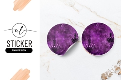 Purple Galaxy Chandeliers Round Sticker Png Graphic Product Image 1