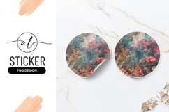 Vibrant Coral Reef Round Sticker Png Design Product Image 1