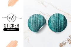 Teal Abstract Forest Background Round Sticker Png Product Image 1
