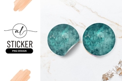 Teal Chandelier Elegant Design Round Sticker Png Product Image 1