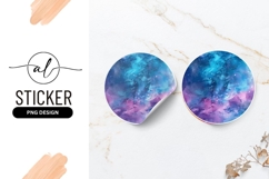 Cosmic Nebula Galaxy Round Sticker Png Texture Product Image 1