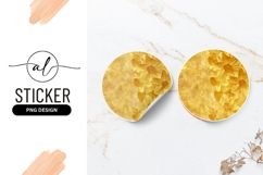 Golden Daffodils Floral Circular Background Round Sticker Product Image 1