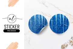 Blue Paint Drips Circle Abstract Texture Round Sticker Png Product Image 1