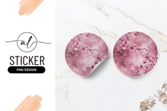 Pink Cherry Blossoms On Textured Circular Background Product Image 1