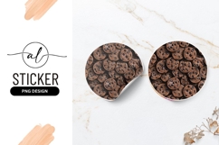 Chocolate Chip Cookies Seamless Background Round Sticker Png Product Image 1