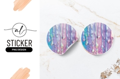 Iridescent Liquid Drips Round Sticker Png Product Image 1