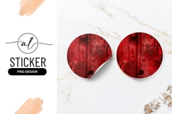 Red Watercolor Circle Blood Stain Round Sticker Png Product Image 1