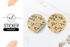 Floral Pattern Round Sticker Png Background Product Image 1