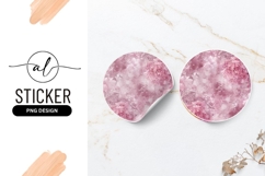 Pink Roses Elegant Round Sticker Png Background Product Image 1