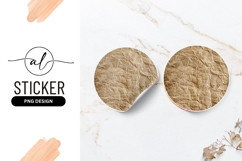 Wrinkled Brown Paper Texture Round Sticker Png Product Image 1