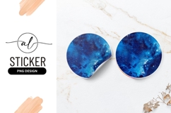 Blue Nebula Space Round Sticker Png Design Product Image 1