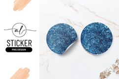 Blue Glitter Round Sticker Png Festive Background Product Image 1