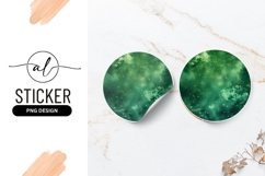 Green Nebula Galaxy Space Round Sticker Png Product Image 1
