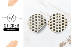 Panda Bear Seamless Pattern Round Sticker Png Product Image 1