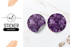 Purple Amethyst Crystals Round Sticker Png Product Image 1