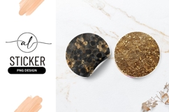 Gold Glitter Texture Background Round Sticker Png Product Image 1