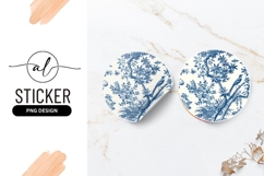 Blue And White Chinoiserie Bird And Tree Design Product Image 1