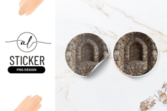 Stone Arched Tunnel Interior Round Sticker Png Product Image 1