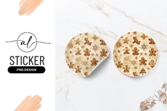 Gingerbread Man And Snowflake Christmas Round Sticker Product Image 1