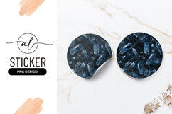 Blue Crystal Cluster Round Sticker Png Design Product Image 1