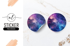 Colorful Abstract Galaxy Space Round Sticker Png Product Image 1