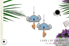 Cute Valentine Laser Cut Earrings SVG | Kawaii Earrings Product Image 3