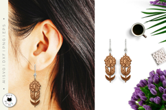 Boho Floral Dangling Earrings Laser Cut Product Image 4
