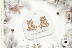Baby Reindeer Earrings SVG | Cute Christmas Laser Cut File Product Image 3