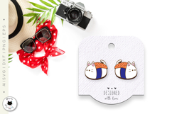 Ramen &amp; Sushi Stud Earrings | Cat Earrings Laser Cut Product Image 4
