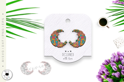 Boho Floral Stud Earrings | Moon Laser Cut Earrings Product Image 2