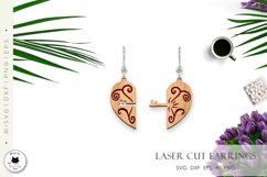 Cute &amp; Romantic Valentine Laser Cut Earrings SVG Product Image 4