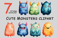 Cute Monsters clipart Product Image 1