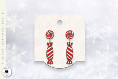 Candy Cane Stud Earrings | Laser Cut Christmas Earrings SVG Product Image 5