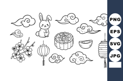 Chinese Mid Autumn Festival Mooncake Rabbit Lantern Plum Blo Product Image 1