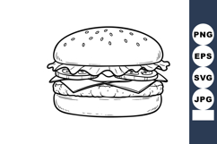 Hamburger sandwich with lettuce tomato cheese and sesame bun Product Image 1