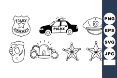 Police badge police car police cap hand holding badge handcu Product Image 1