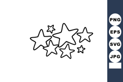 Cluster of black outlined stars vector illustration simple d Product Image 1