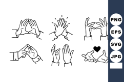 Hand Gesture Vector Illustration Showing Various Signs and S Product Image 1