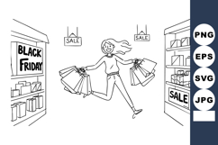 Woman happily shopping with multiple bags during Black Frida Product Image 1
