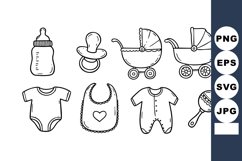 Baby accessories set with bottle pacifier stroller bib and c Product Image 1