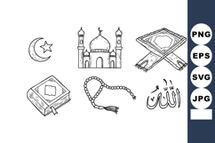Islamic Religious Symbols Mosque Quran Prayer Beads Crescent Product Image 1