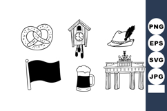 German culture symbols vector with pretzel cuckoo clock hat Product Image 1