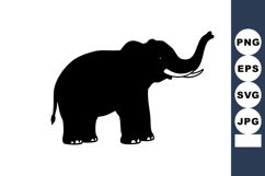 Elephant silhouette vector illustration in black color with Product Image 1