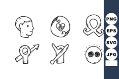 Hand-drawn gender and sexuality symbols illustration with di Product Image 1
