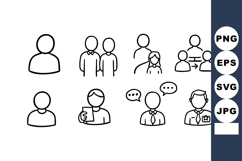 User and people connection icons set with communication and Product Image 1