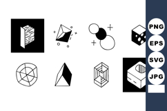 Geometric shapes and abstract crystal vector illustration wi Product Image 1