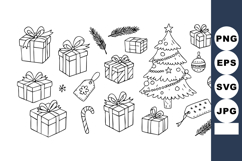 Christmas tree and gift boxes holiday celebration vector ill Product Image 1